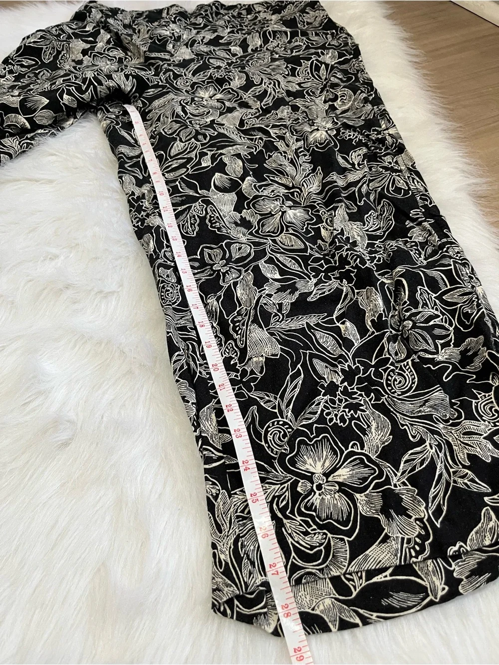 Lane Bryant Floral Wide Leg Pants Size 16 Black and cream